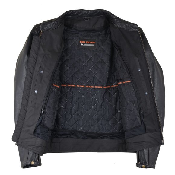 Men's Cowhide Premium Leather Scooter Jacket with Conceal Carry - Picture 5 of 8